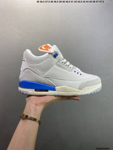 公司级Air Jordan 3 Retro Aj3 乔3 复古休闲运动文化篮球鞋。 首次使用经典传神Jump Man Logo 并创新使用后掌可视气垫。清爽有余
