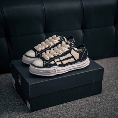 470 核心私 maison Mihara Yasuhiro X Amiri Skel-Top Low 圆头系带 低帮 帆布鞋 张艺兴 王一博 王嘉尔 同款鞋