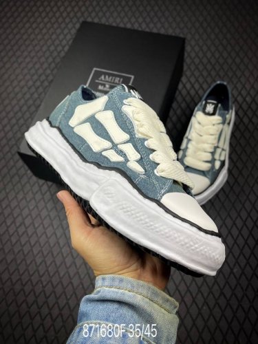 FMaison Mihara Yasuhiro X Amiri Skel-Top Low 圆头系带 低帮 帆布鞋 张艺兴 王一博 王嘉尔 同款鞋 合适春夏秋冬四