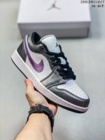 乔丹Air Jordan 1 Low 紫黑Aj1乔1低帮休闲板鞋 Hj5910 105 码数 36 36.5 37.5 38 38.5 39 40 40.5 4