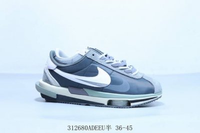 Sacai X Nk Air Zoom Cortez 4.0 Og Royal Fuchsia 4.0 50周年联名款 阿甘解构厚底双钩休闲跑步鞋 货号 Dq0