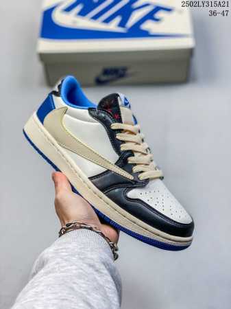 Travis Scott X Jordan Air Jordan 1 舒适简约 防滑耐磨 低帮 复古篮球鞋 男女同款 粉红色 尺码：36-47 编码：02Ly3 - 点击图像关闭
