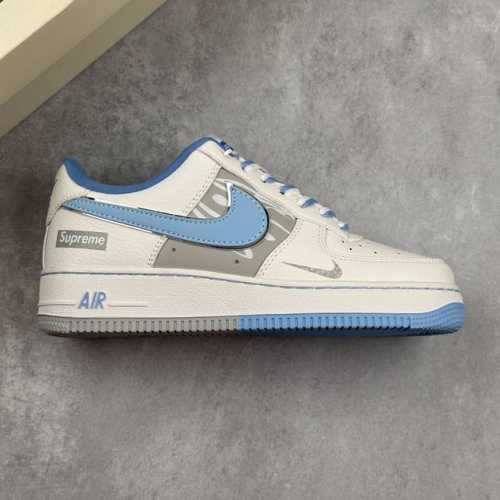 本地 核心私 Nike Air Force 1 Low 07 X Supreme 白蓝灰小钩 低帮休闲运动板鞋 原楦头原纸板 打造纯正低帮空军版型 专注外贸渠道