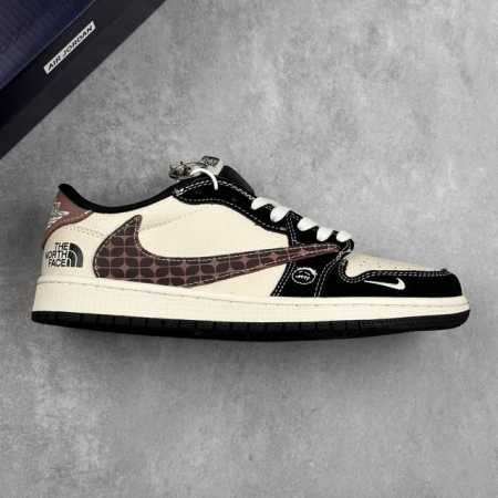 本地 核心私 Travis Scott X Fragment Design X Air Jordan 1 Low Og Sp Aj1 北面联名 米棕方格 低帮文 - 点击图像关闭
