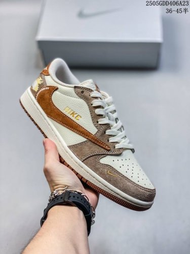 海外爆款限量发售 公司级 Travis Scott X Fragment Design X Jordan Air Jordan 1 Low Og Sp 北面联名