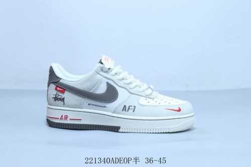 Nike Air Force 1 Af1耐克 空军一号休闲板鞋 斯图西联名 221340Adeop半 36-45