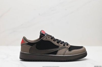 真标aj1倒勾travis Scott X Air Jordan 1 ” Reverse Mocha “ Aj1乔1 Ts 闪电 联名倒钩 低帮文化篮球鞋 货号