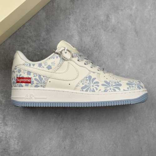 本地 核心私 Nike Air Force 1'07 Low Supreme联名 青花 空军一号低帮休闲板鞋 #原楦头原纸板 原装鞋盒 定制五金配件 内置全掌气