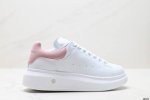 真标意大利高奢品牌Alexander Mcqueen亚历山大 麦昆 Sole Leather Sneakers低帮时装厚底休闲运动小白鞋 货号:553770 W