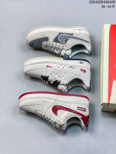 海外限量发售！公司级Nike Air Force 1 '07 Low “斯图西联名 黑底双拼印花”空军一号 低帮 运动鞋 休闲鞋 折边针车 工艺难度大 原楦头原