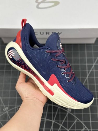 核心私 奥运主题配色，安德玛under Armour Curry Flow 12 Podium Blue 斯蒂芬 库里12代专业室内低帮文化休闲运动篮球鞋“海军