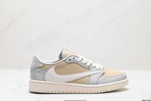 公司级aj1倒勾travis Scott X Air Jordan 1 ” Reverse Mocha “ Aj1乔1 Ts 闪电 联名倒钩 低帮文化篮球鞋 完