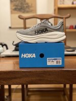 hoka W Bondi 9 Wide 高端越野跑鞋 邦9 双层组合超轻高弹耐磨防滑 Vibram 橡胶 货号 灰色 1162013 Gctc 尺码 36 36