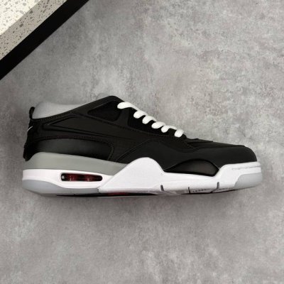 本地 核心私 Air Jordan 4 Remastered Aj4 乔4重制生胶灰白黑 低帮休闲运动鞋 #改造后的设计采用了别致的白色、由纺织网布、皮革和麂皮