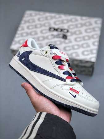 Travis Scott X Nike Air Jordan 1 Low X The North Face Air Jordan 1 Low 反转白红蓝小钩翻毛 - 点击图像关闭