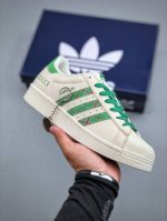 C版 Adidas Originals Superstar X Gucci 白绿采用全新头层拼接皮革材质后跟采用特色3D立体印字 渠道正品订单 诠释市场最高工艺