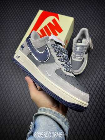 Nk Air Force 1'07 Low 斯图西联名-灰猪八蓝底 空军一号低帮休闲板鞋 Sj6698-005 #原楦头原纸板 原装鞋盒 定制五金配件 内置全掌 - 点击图像关闭