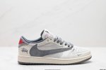 公司级aj1倒勾travis Scott X Air Jordan 1 ” Reverse Mocha “ Aj1乔1 Ts 闪电 联名倒钩 低帮文化篮球鞋 完