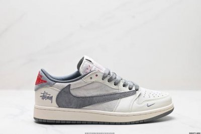 公司级aj1倒勾travis Scott X Air Jordan 1 ” Reverse Mocha “ Aj1乔1 Ts 闪电 联名倒钩 低帮文化篮球鞋 完