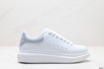 真标意大利高奢品牌alexander Mcqueen亚历山大 麦昆 Sole Leather Sneakers低帮时装厚底休闲运动小白鞋 货号:553770 W