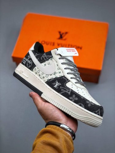 Nike Air Force 1'07 Low Lv联名 双拼印花牛仔 空军一号低帮休闲板鞋 Yx5066-317 #原楦头原纸板 原装鞋盒 定制五金配件 内置