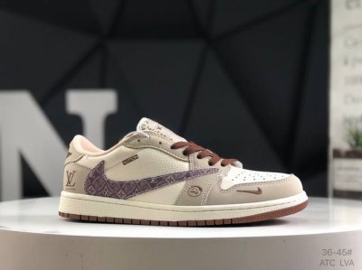 公司级带半码 耐克 Aj1倒勾Travis Scott X Air Jordan 1 ” Reverse Mocha “ Aj1乔1 Ts 闪电 联名倒钩 低帮
