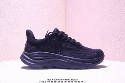 hoka One One Clifton 10 时尚潮流 Wide防滑耐磨 低帮 休闲跑步鞋 男女款 黑色 Xm0509Q222