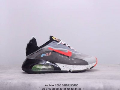 air Max 2090 蝉翼气垫运动跑鞋 黑绿蓝 Bv9977-001 鞋面采用了当下流行的透明蝉翼材质，不同位置采用不同透明度，带来丰富层次感，更大的全新