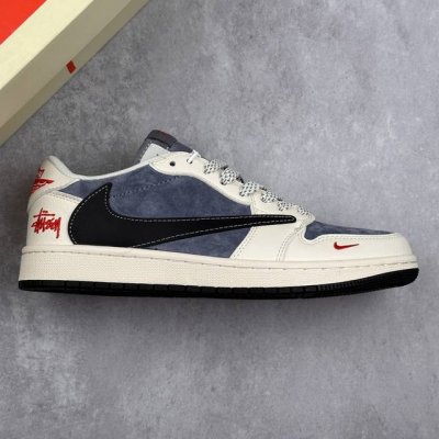 本地360 核心私 travis Scott X Fragment Design X Air Jordan 1 Low Og Sp 乔1斯图西联名 米蓝黑勾 低