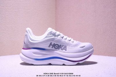 公司级Hoka One One Bondi 9 复古舒适防滑耐磨 低帮 山地户外跑步鞋 货号:1162012 尺码:36 36.5 37.5 38 38.5 3