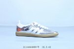 180 阿迪达斯三叶草Adidas Originals Samba Vegan Og”Spd“桑巴舞系列绅士德训足球风百搭低帮休闲运动板鞋 银花 货号 Jr00