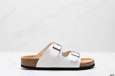 公司级Birkenstock勃肯拖鞋系列 凉拖鞋休闲沙滩凉鞋 牛皮绒面革软底双扣拖鞋 货号:051751 尺码:35-45 Id:Jed538-Fj D