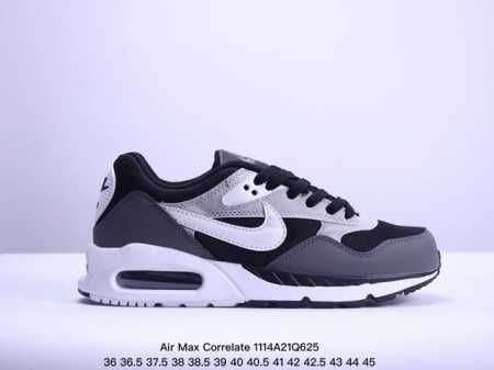 真标耐克air Max Correlate 男女子气垫缓震耐磨运动鞋时尚潮流休闲透气跑步鞋 选用网眼鞋面，脚感舒适透气。鞋舌、鞋侧及后跟处饰有品牌标识，简约大气 - 点击图像关闭