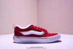 新配色 中国红面包鞋来了 Vans Knu-Skool Vr3 Lx 万斯低帮复古休闲硫化板鞋 肥胖版大Logo 原版全皮猪八面料 尺码：35 36 36.5