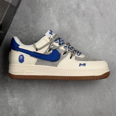 本地 核心私 Nk Air Force 1'07 Low Bape联名 米蓝生胶抽绳 空军一号低帮休闲板鞋 #定制皮料 3M反光 原楦原纸板 纯正版型 清洁度完