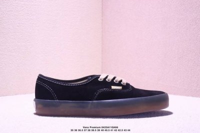 Vans premium Authentic麂皮复古半透明包边男女休闲鞋低帮板鞋 米色 Size：35 36 36.5 37 38 38.5 39 40 40.