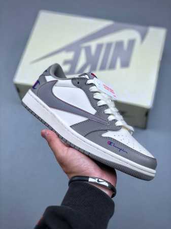 Travis Scott X Air Jordan 1 Low Og Sp Aj1 联名款 -白灰色 低帮文化休闲板鞋 #多方联名合作融合了Travis Sco - 点击图像关闭