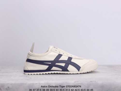 Onitsuka Tiger Mexico66 Paraty Slip-On 亚瑟士鬼塚虎一脚蹬经典休闲帆布鞋。虎爪造型的logo，鞋身稳定包裹系统支撑鞋身。鞋