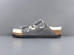 渠道优势，！ 外贸版 勃肯 Birkenstock 麂皮 柔软舒适厚底保暖百搭 一字拖鞋 女款 尺码 35 36 37 38 39 40 反毛皮牛皮绒面，羊毛内