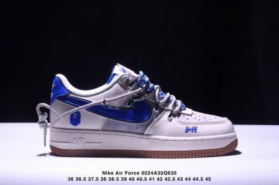 海外限量发售！公司级Nike Air Force 1 '07 Low “Bape联名 米蓝生胶抽绳”空军一号 低帮 运动鞋 休闲鞋 折边针车 工艺难度大 原楦头