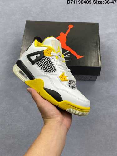 真标Nike Air Jordan 4 Retro 耐克迈克尔 乔丹Aj4代中帮复古休闲运动文化篮球鞋 货号:Aq9129-101 Id:D7 409 Size