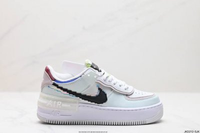 公司级耐克nike Wmns Air Force 1 Shadow全新少女系解构主义设计 马卡龙空军一号轻量增高低帮百搭板鞋 为经典设计注入玩味元素 分层结构