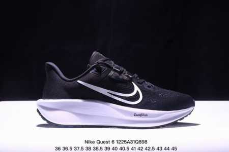 公司级nike Quest 6极速6代网面透气 时尚休闲跑步鞋 简约高科技设计采用多层材料，为双足带来凉爽感受和稳固体验时尚鞋面搭配中足包覆设计，提供稳固贴合感 - 点击图像关闭