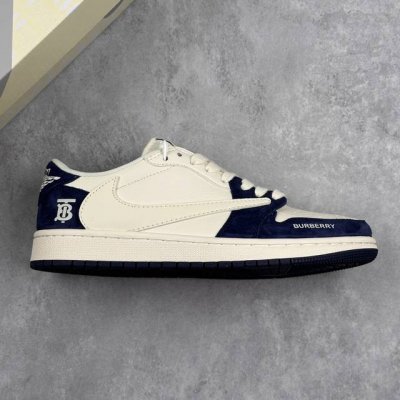 本地 核心私 Air Jordan 1 Low Og Sp 巴宝莉联名-米白藏蓝 周年高端定制 低帮休闲板鞋 #定制鞋盒 大厂纯原品质出货 超高清洁度 皮料切割