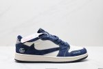 公司级Aj1倒勾Travis Scott X Air Jordan 1 ” Reverse Mocha “ Aj1乔1 Ts 闪电 联名倒钩 低帮文化篮球鞋 完