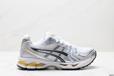 公司级Asics 亚瑟士 透气网眼鞋面配合部分合成革材质 采用全新Ahar+橡胶材质,更加耐磨日本专业跑鞋品牌 Asics 亚瑟士 Gel-Kayano 14