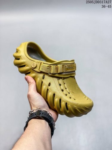 crocs卡骆驰 Eva 波波 防滑透气 运动凉鞋 男女同款 白褐 尺码 见图 编码 05Jdd317A27