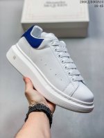 真标意大利高奢品牌Alexander Mcqueen亚历山大 麦昆 Sole Leather Sneakers低帮时装厚底休闲运动小白鞋 货号:553770 W