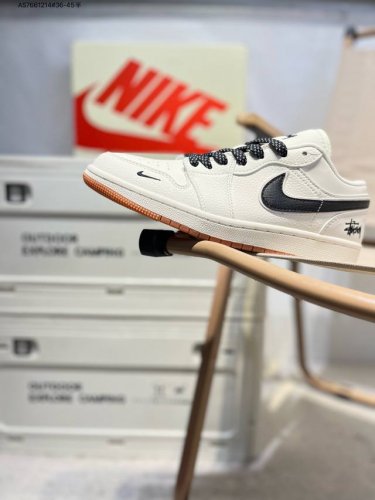公司级头层皮斯图西 X 乔丹Air Jordan 1 Low Aj1低帮系列篮球鞋 官方同步配色 原装级产物 #拒绝公底 立体鞋型 细节完美 高清洁度Xx316