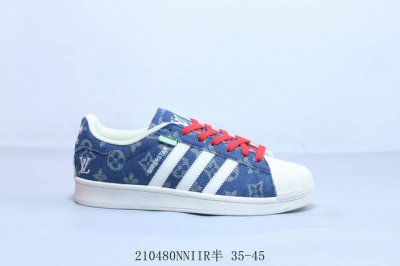 阿迪达斯Adidas Originals Superstar防滑耐磨轻便透气 低帮 贝壳头板鞋 Lv联名 210480Nniir半 35-45